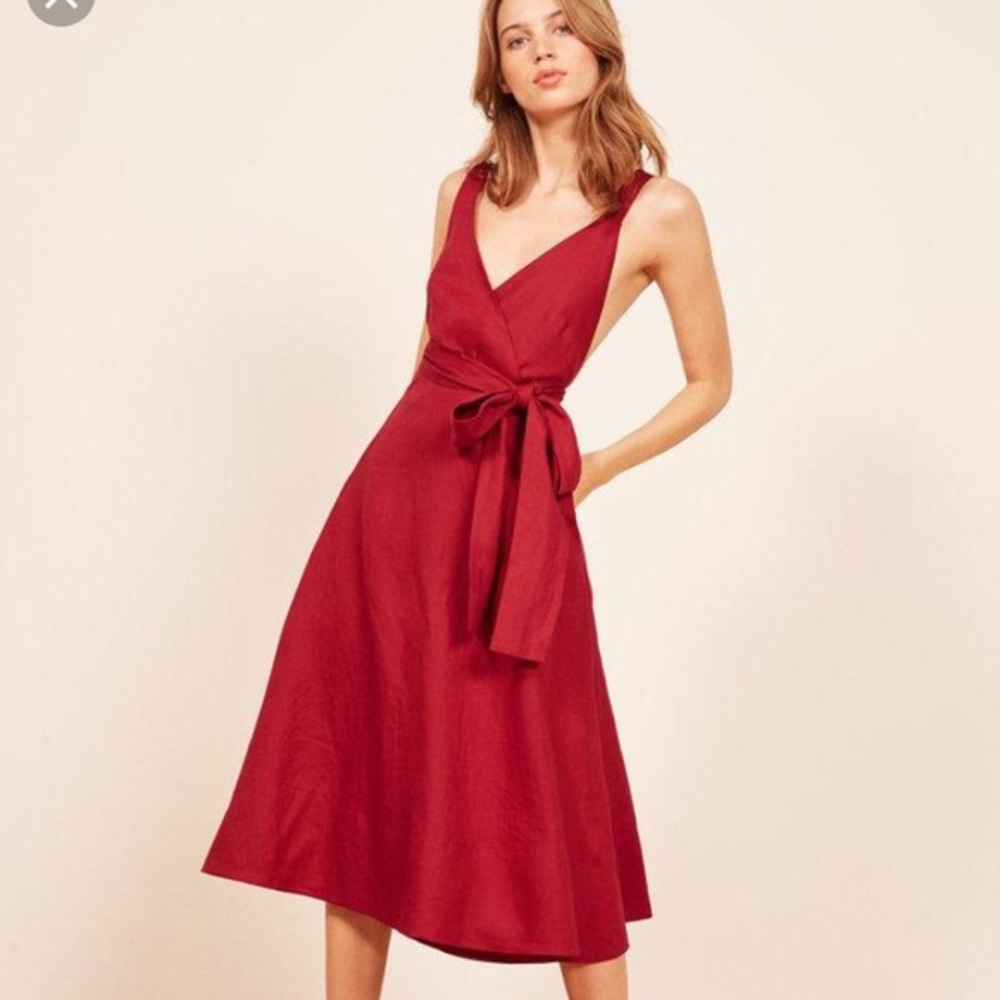 Reformation Maggie Dress in Cherry XS BNWT